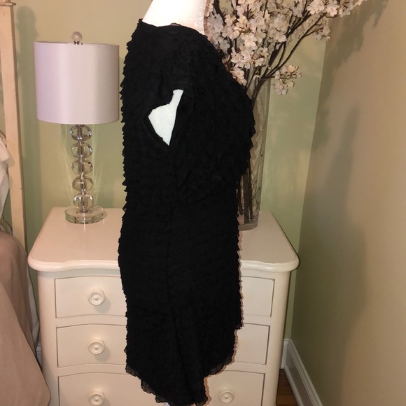 213 By Michelle Kim Black Ruffle Dress Size Small - Picture 3 of 7